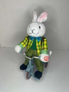 Pan Asian Animated Easter Bunny Riding Tricycle w/ Flower Basket